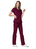 Adar Universal Double Stiched Mock Wrap Scrub Top