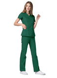 Adar Universal Double Stiched Mock Wrap Scrub Top
