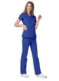 Adar Universal Double Stiched Mock Wrap Scrub Top