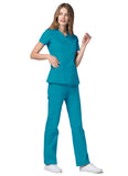 Adar Universal Double Stiched Mock Wrap Scrub Top