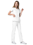 Adar Universal Double Stiched Mock Wrap Scrub Top