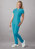 ADAR Addition Women's Notched V-neck Scrub Top1